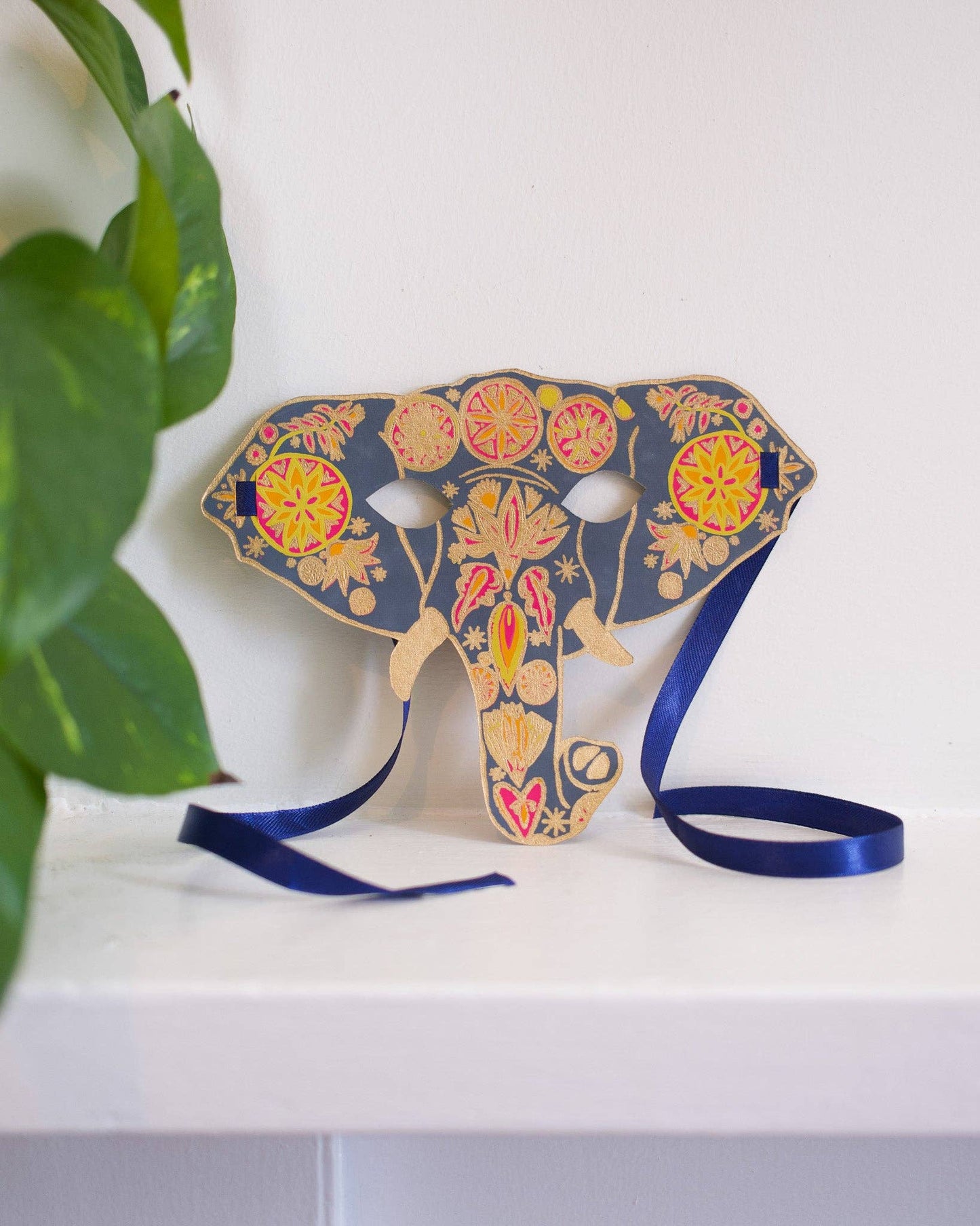 Elephant Mask Greeting Card - Violet Elizabeth - Gift Cards