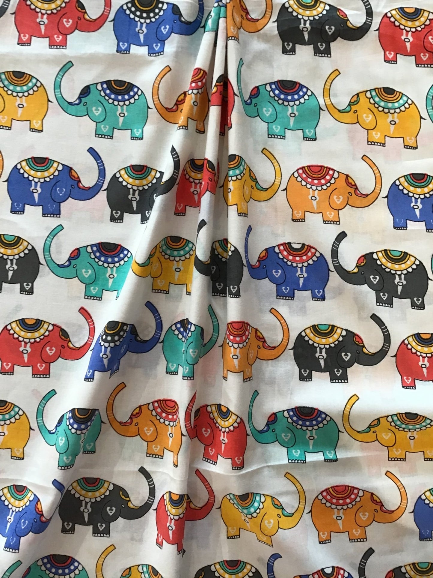 Elephant Parade Screen Printed Fabric 100% Cotton - Violet Elizabeth - Haberdashery