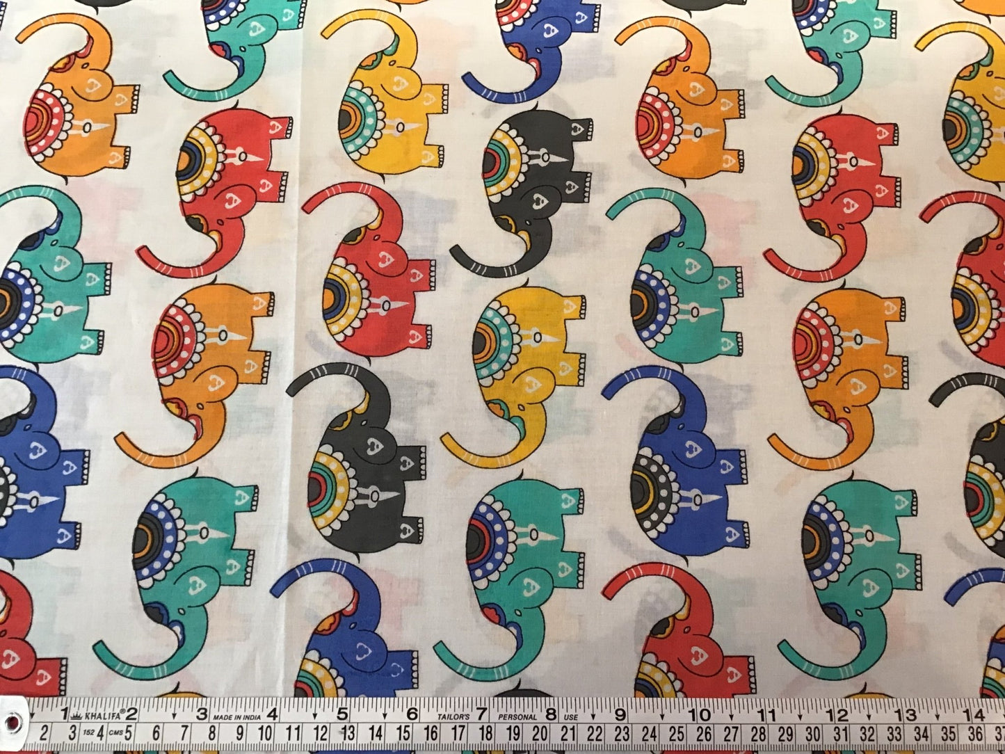 Elephant Parade Screen Printed Fabric 100% Cotton - Violet Elizabeth - Haberdashery