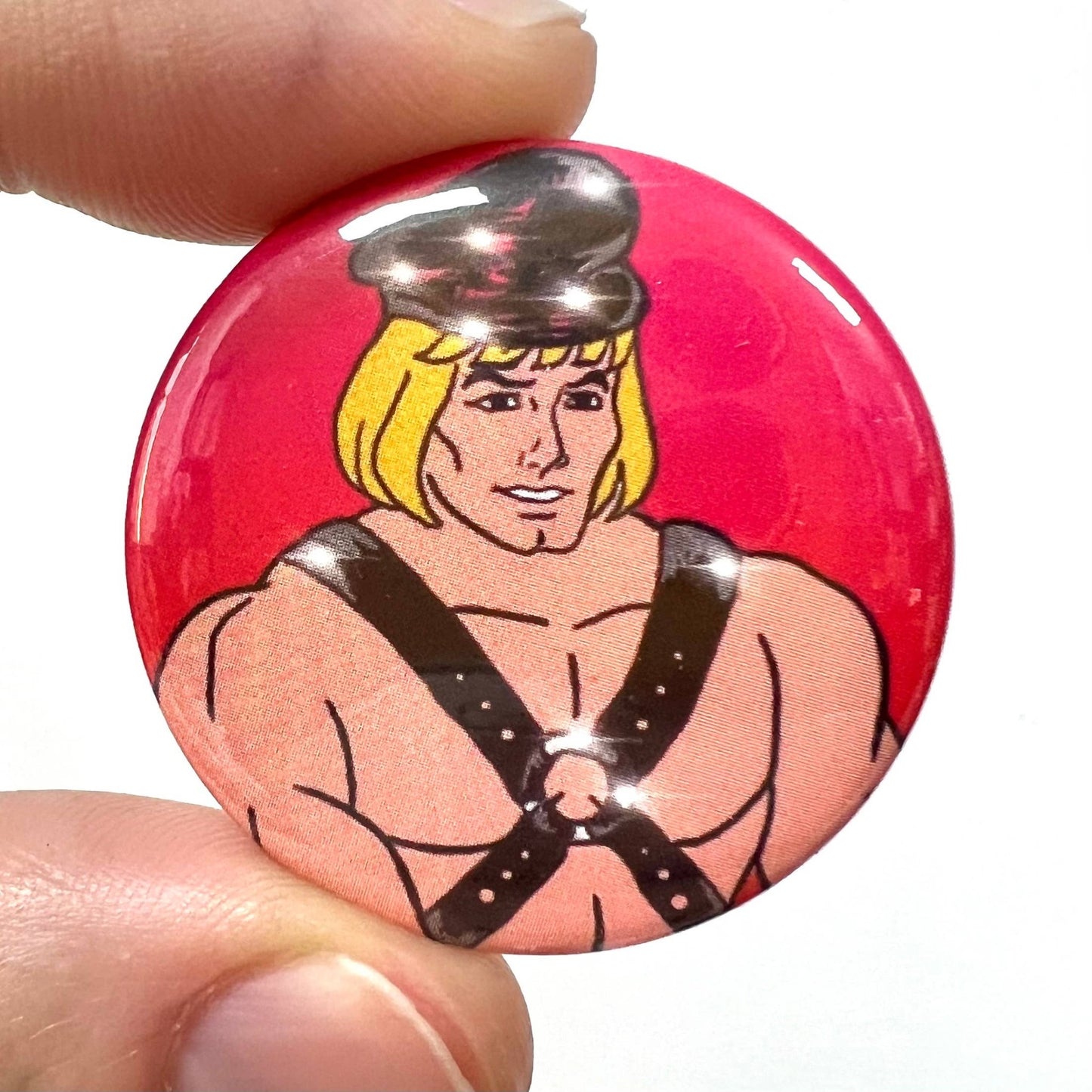 Fetish He - Man Button Pin Badge - Violet Elizabeth -