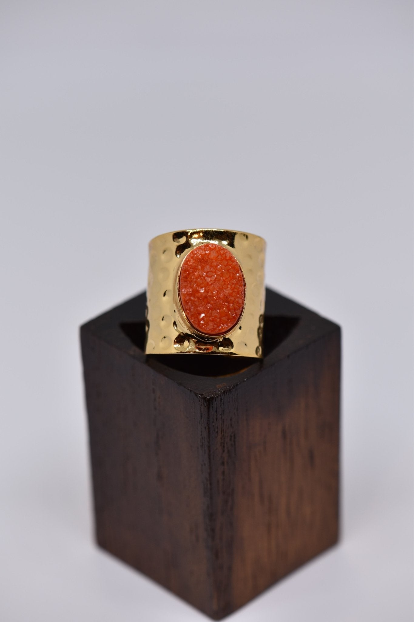 Fire Crystal Crush Agate Ring - Violet Elizabeth - Jewellery