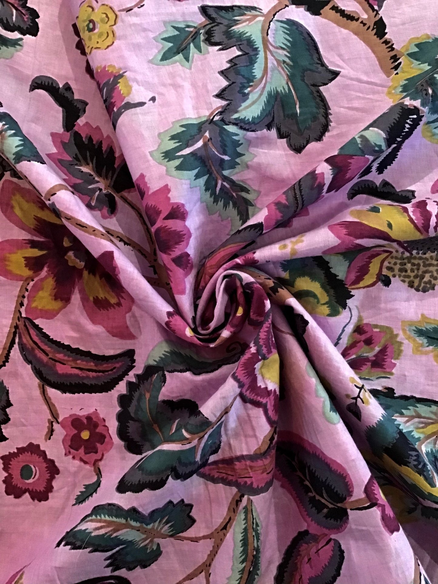 Garden Glory Screen Print Fabric 100% Cotton - Violet Elizabeth - Haberdashery