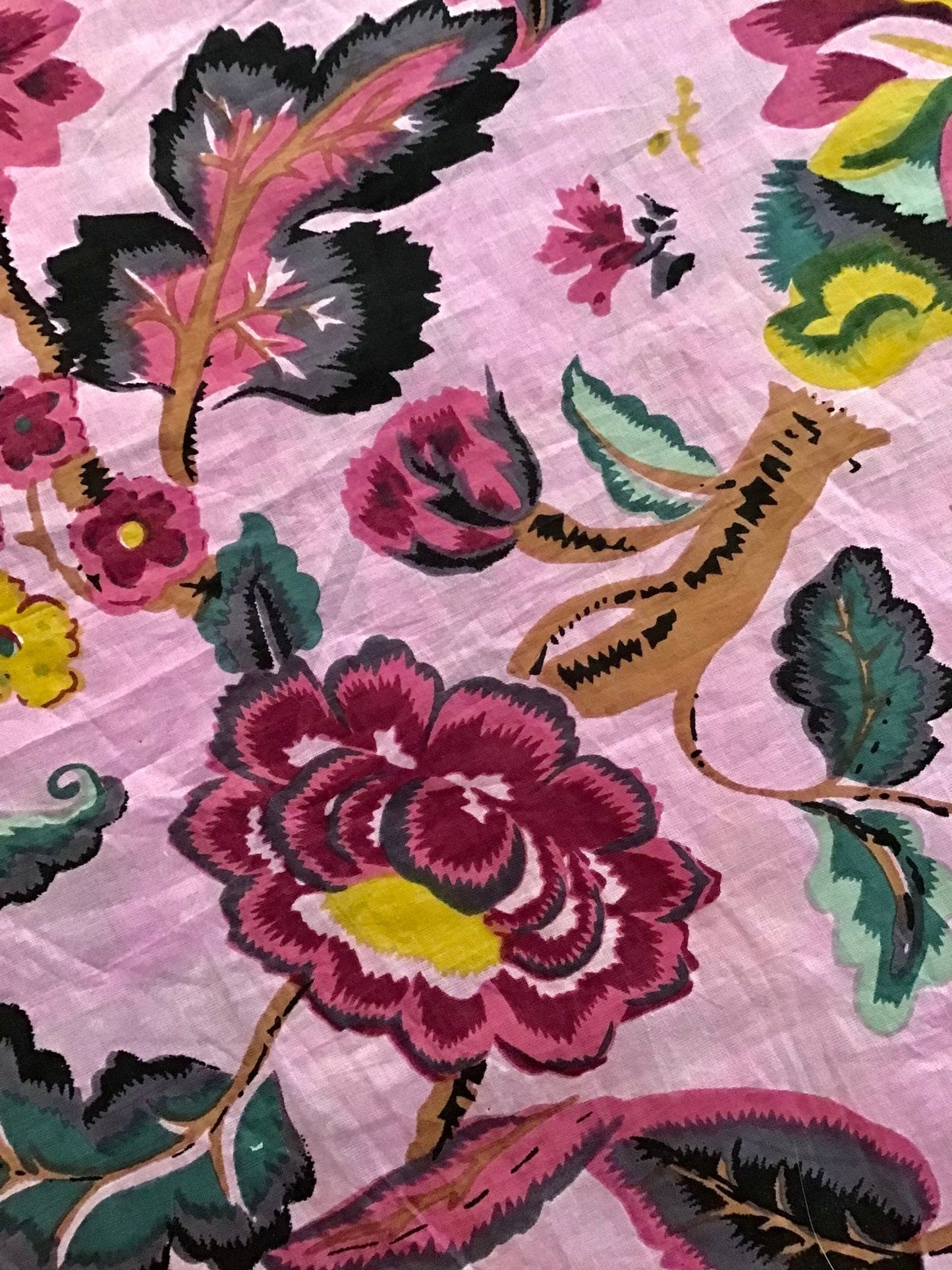 Garden Glory Screen Print Fabric 100% Cotton - Violet Elizabeth - Haberdashery
