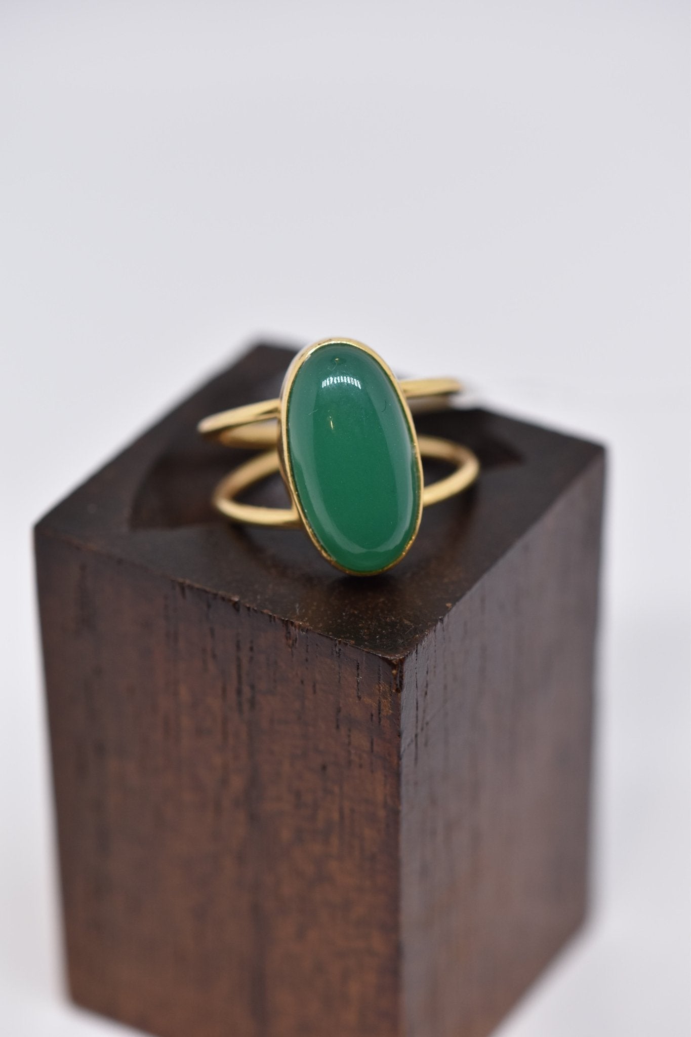 Green Onyx Magic Bean Stone Rings - Violet Elizabeth - Jewellery