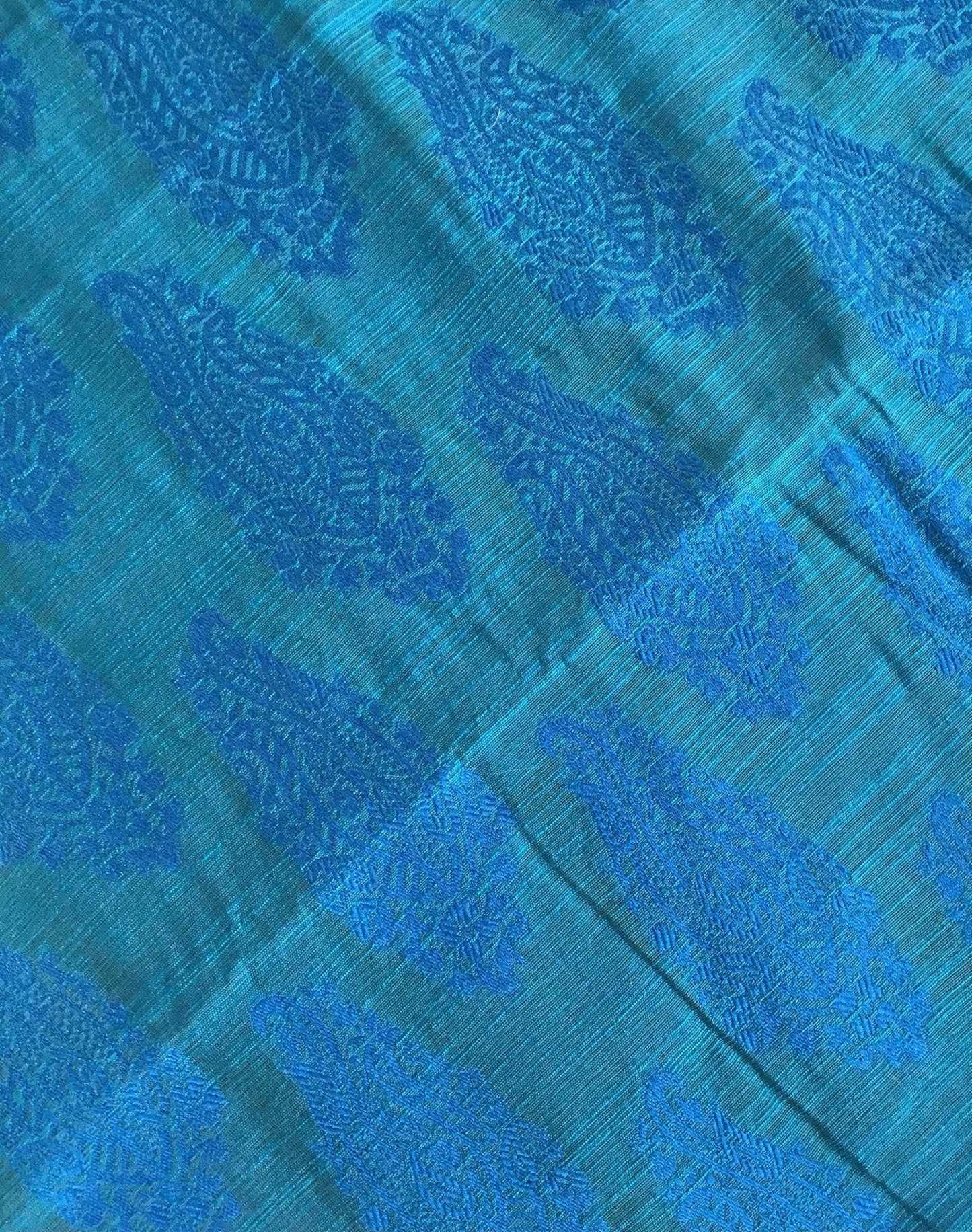 Hand woven blue/green brocade - Violet Elizabeth - Haberdashery