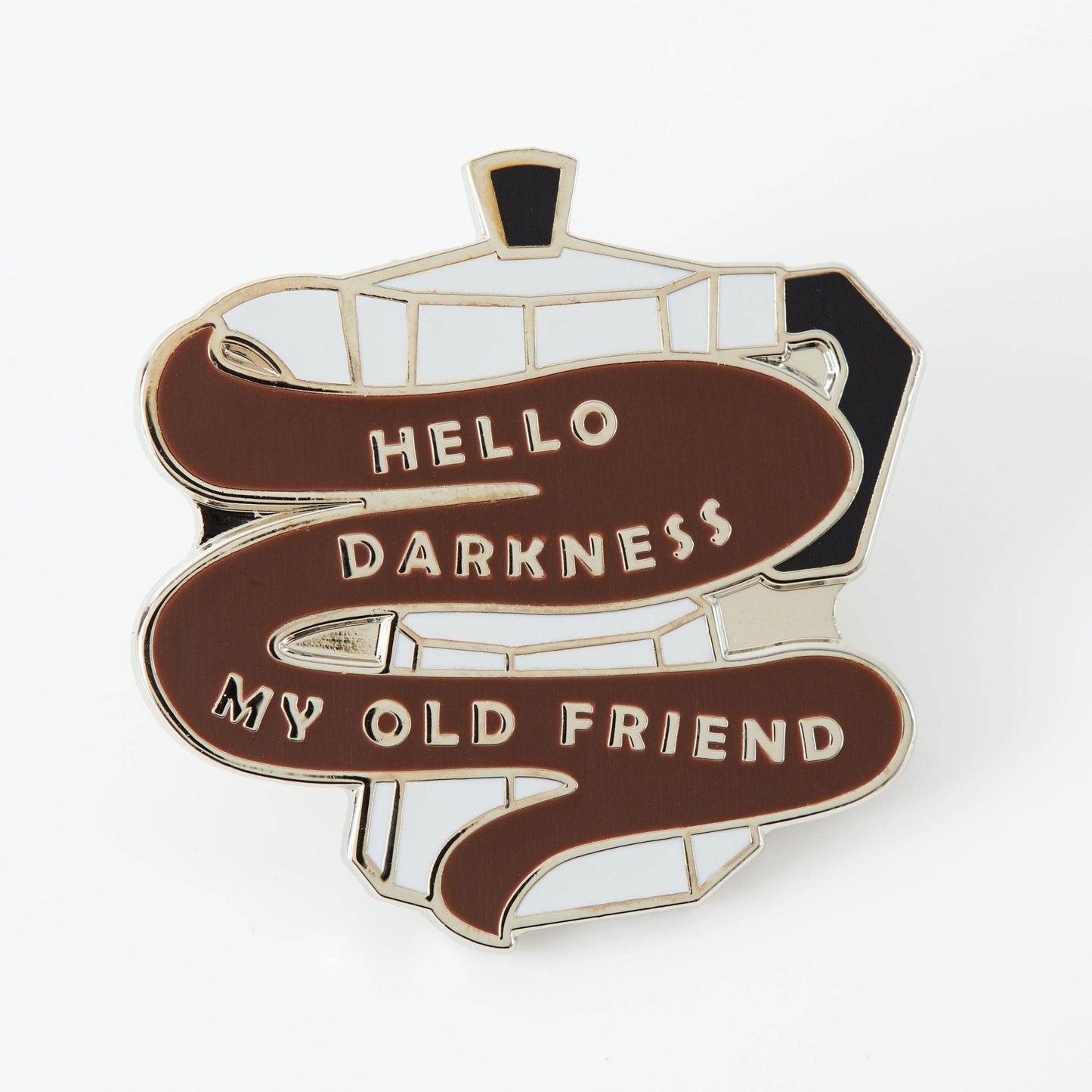 Hello Darkness Coffee Enamel Pin - Violet Elizabeth - Jewellery