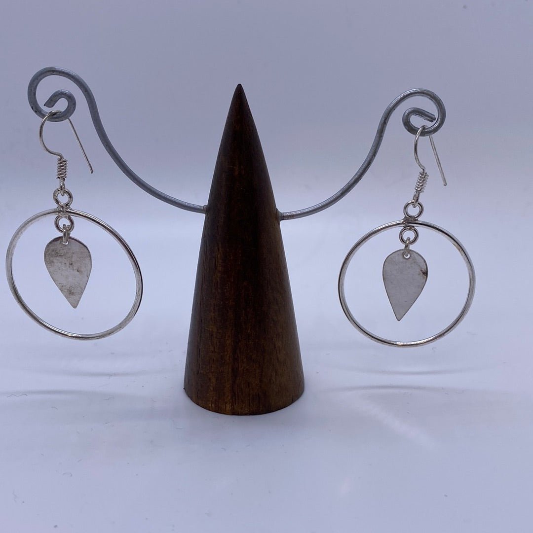 Hoop and teardrop earrings: Brass and Silver Plated Brass - Violet Elizabeth - Jewellery
