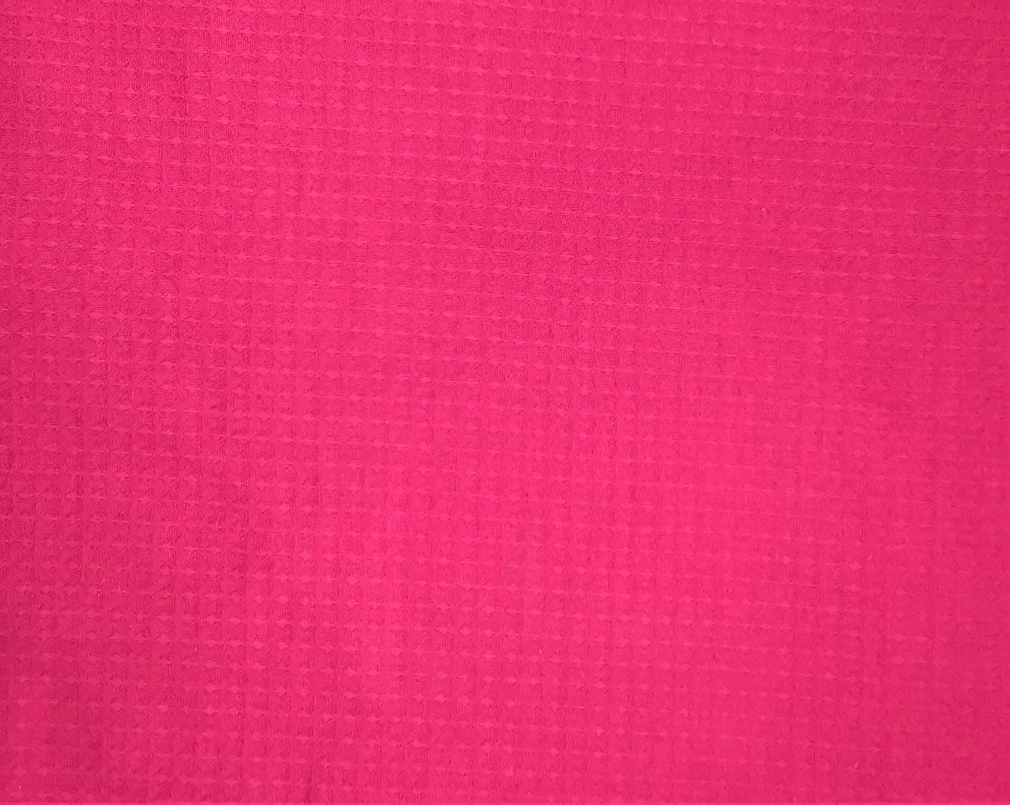 Hot Pink Waffle hand dyed Fabric 100% Cotton - Violet Elizabeth - Haberdashery
