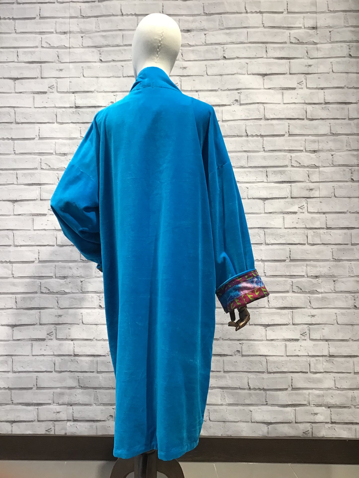 Vivid Turquoise Velvet Coat - Violet Elizabeth