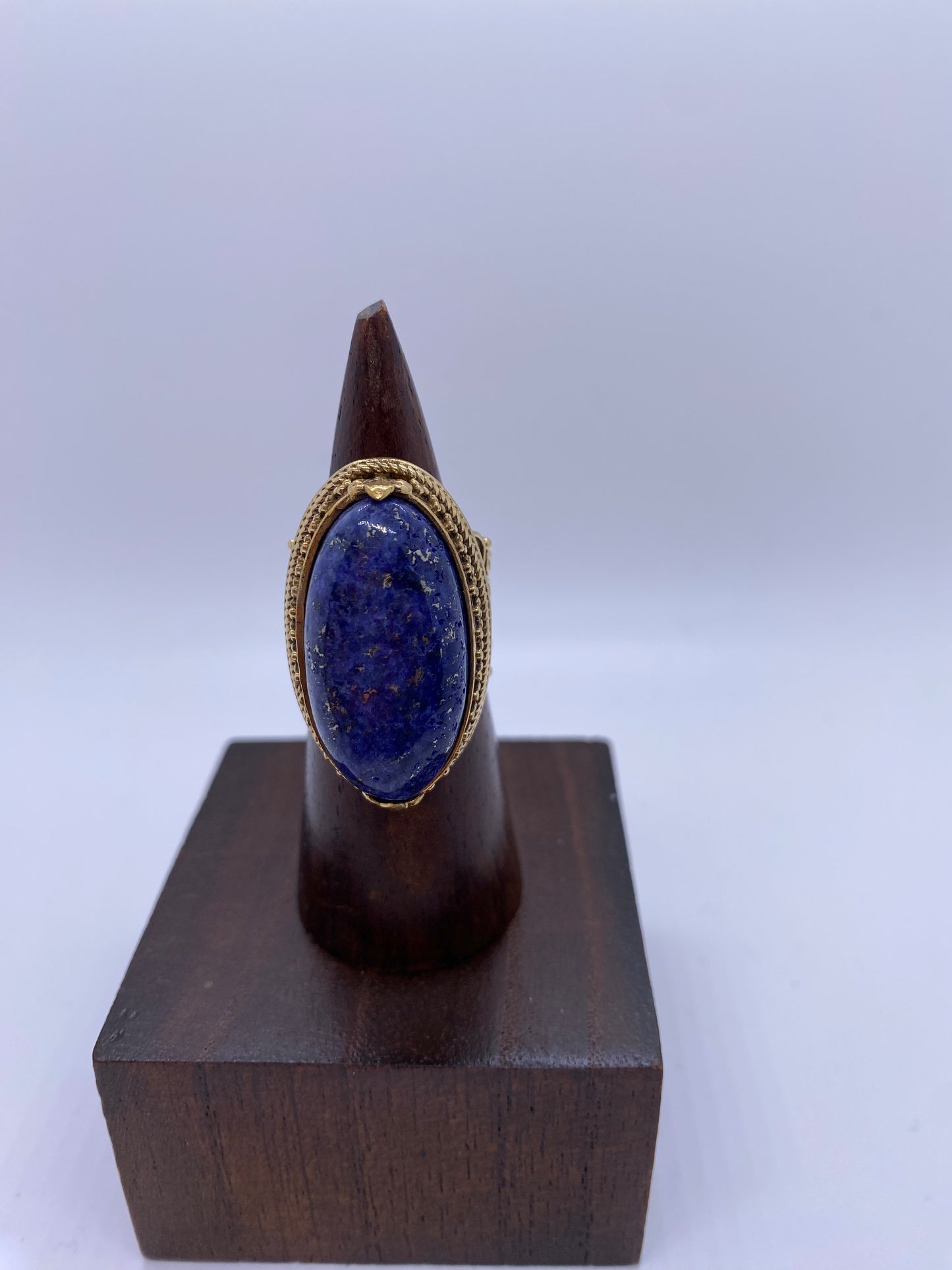 Vintage Engraved Brass Ring: Various gemstones - Violet Elizabeth