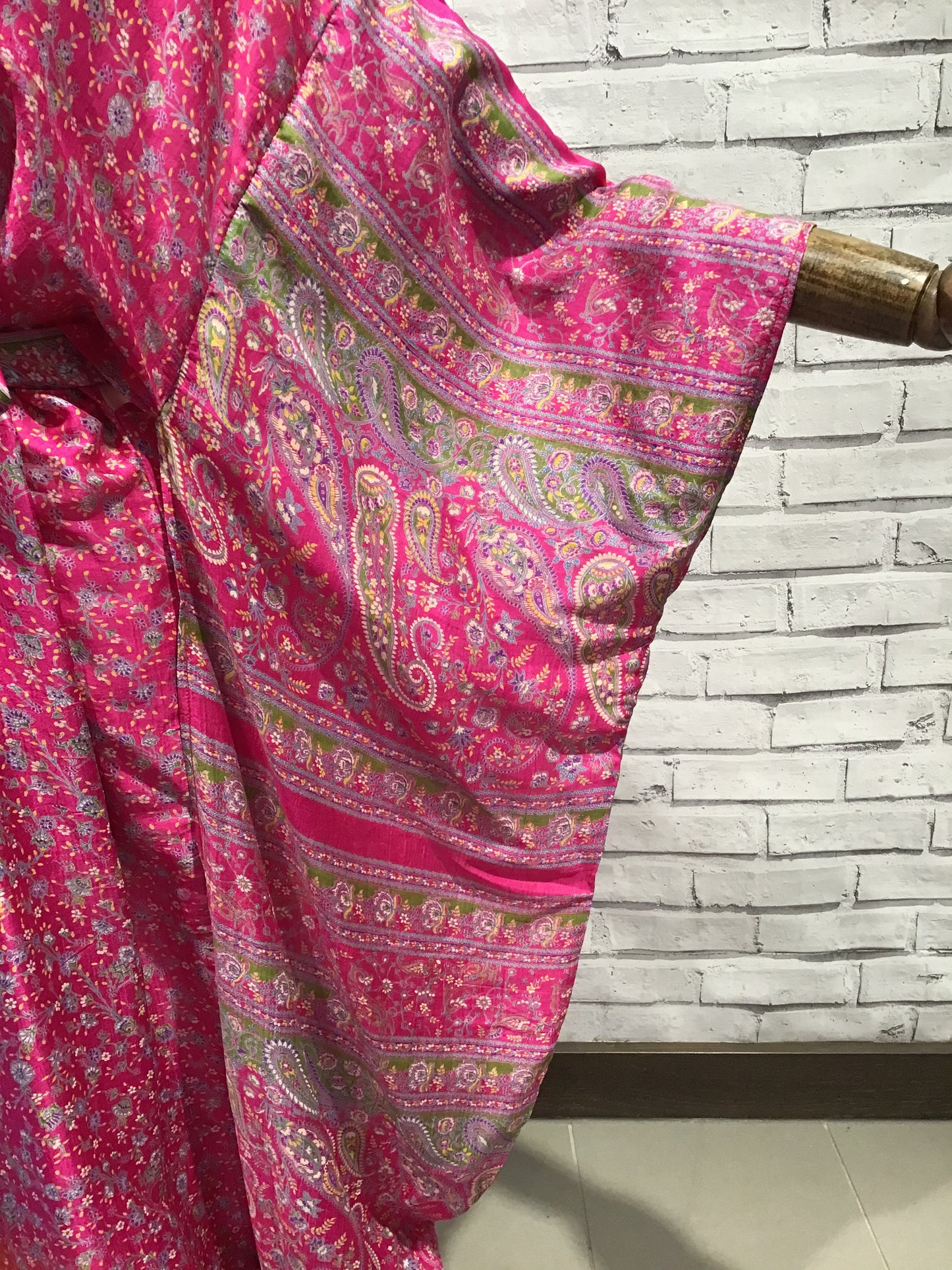 Pink hazy summer morning silk kimono - Violet Elizabeth