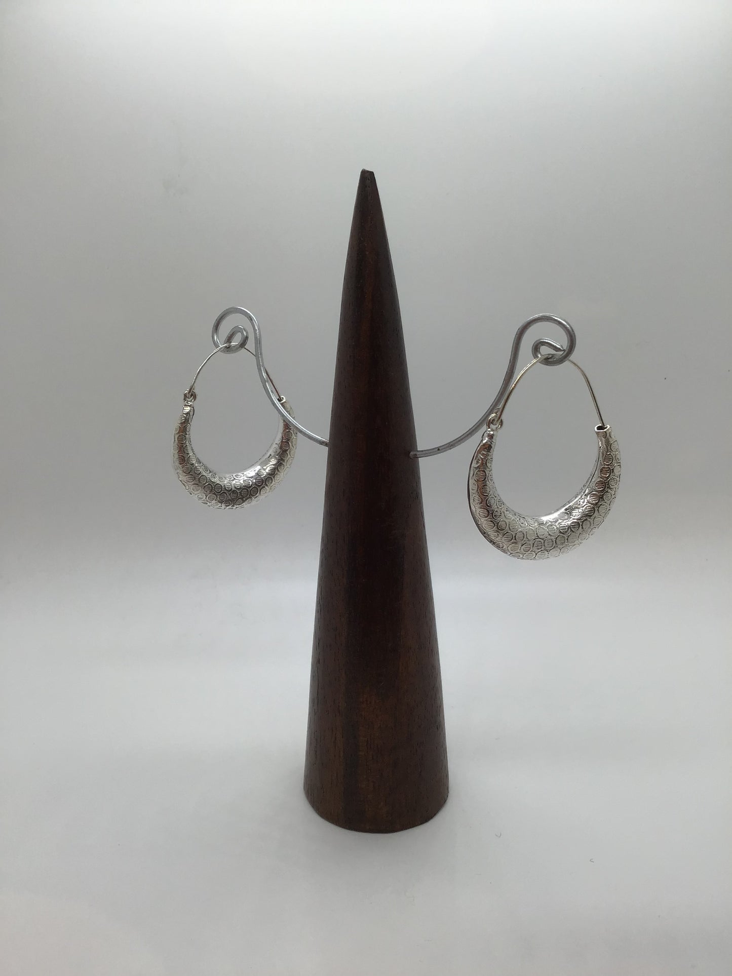 Textured Chunky hoop earrings: Brass and silver plated brass. - Violet Elizabeth