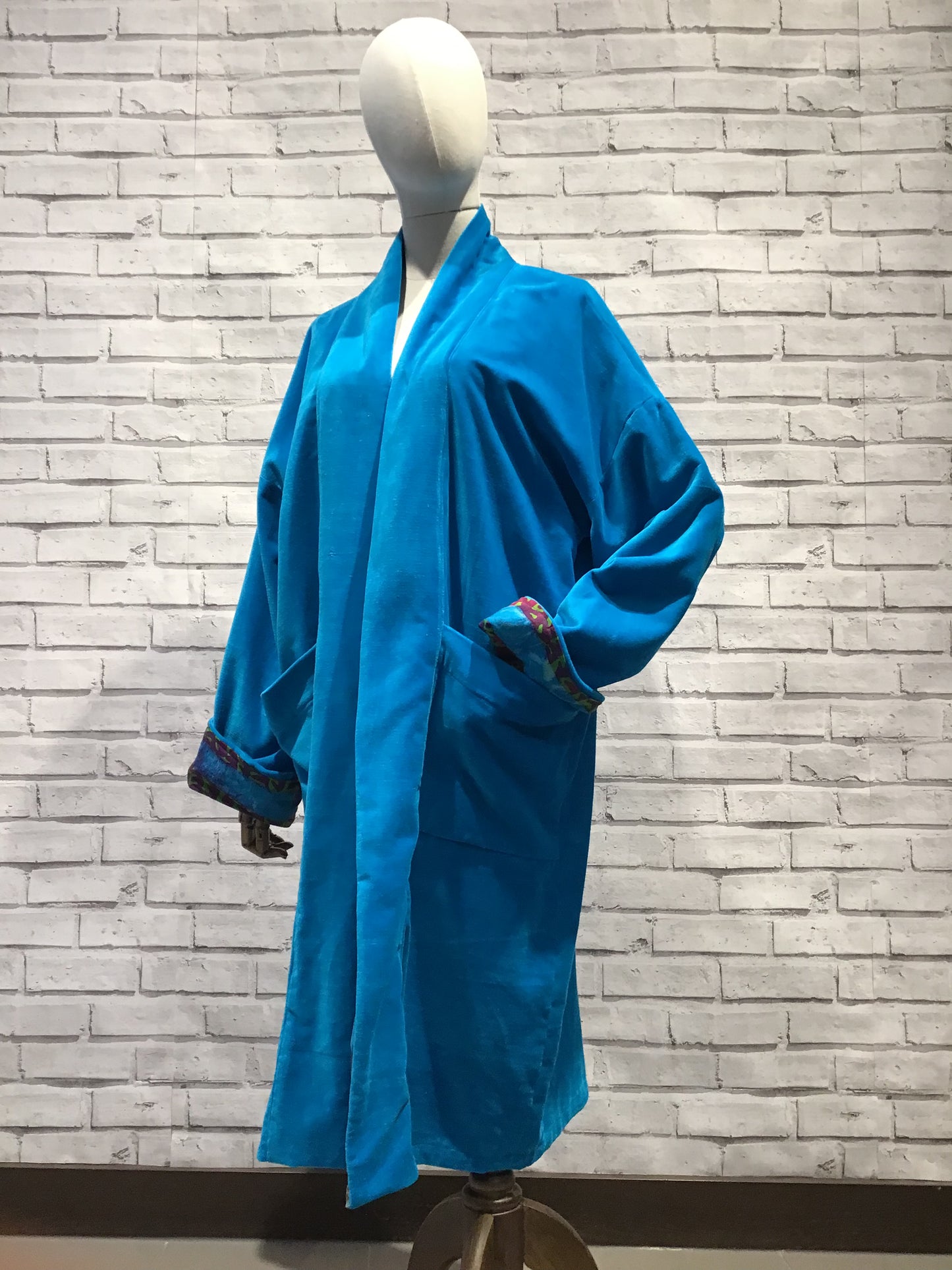 Vivid Turquoise Velvet Coat - Violet Elizabeth