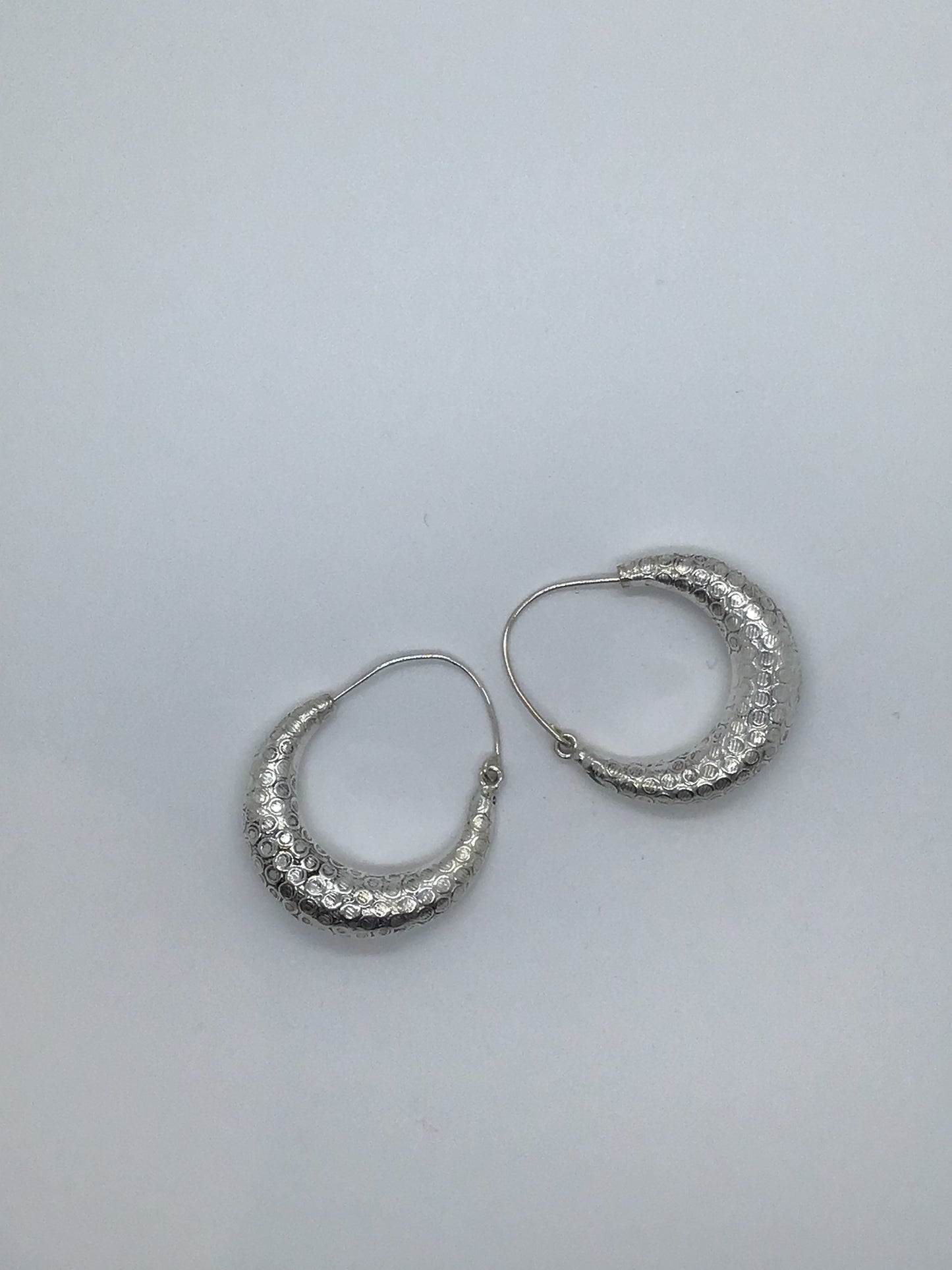 Textured Chunky hoop earrings: Brass and silver plated brass. - Violet Elizabeth