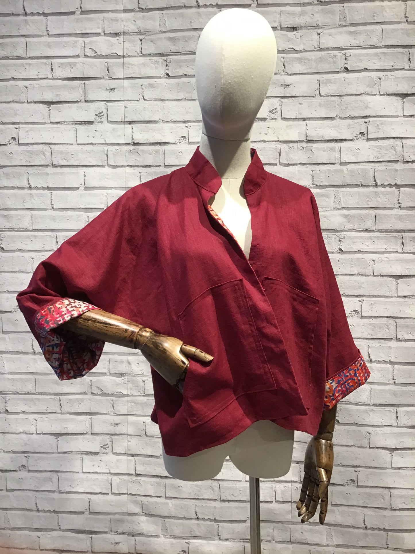 Crimson King of Linen Jacket - Violet Elizabeth