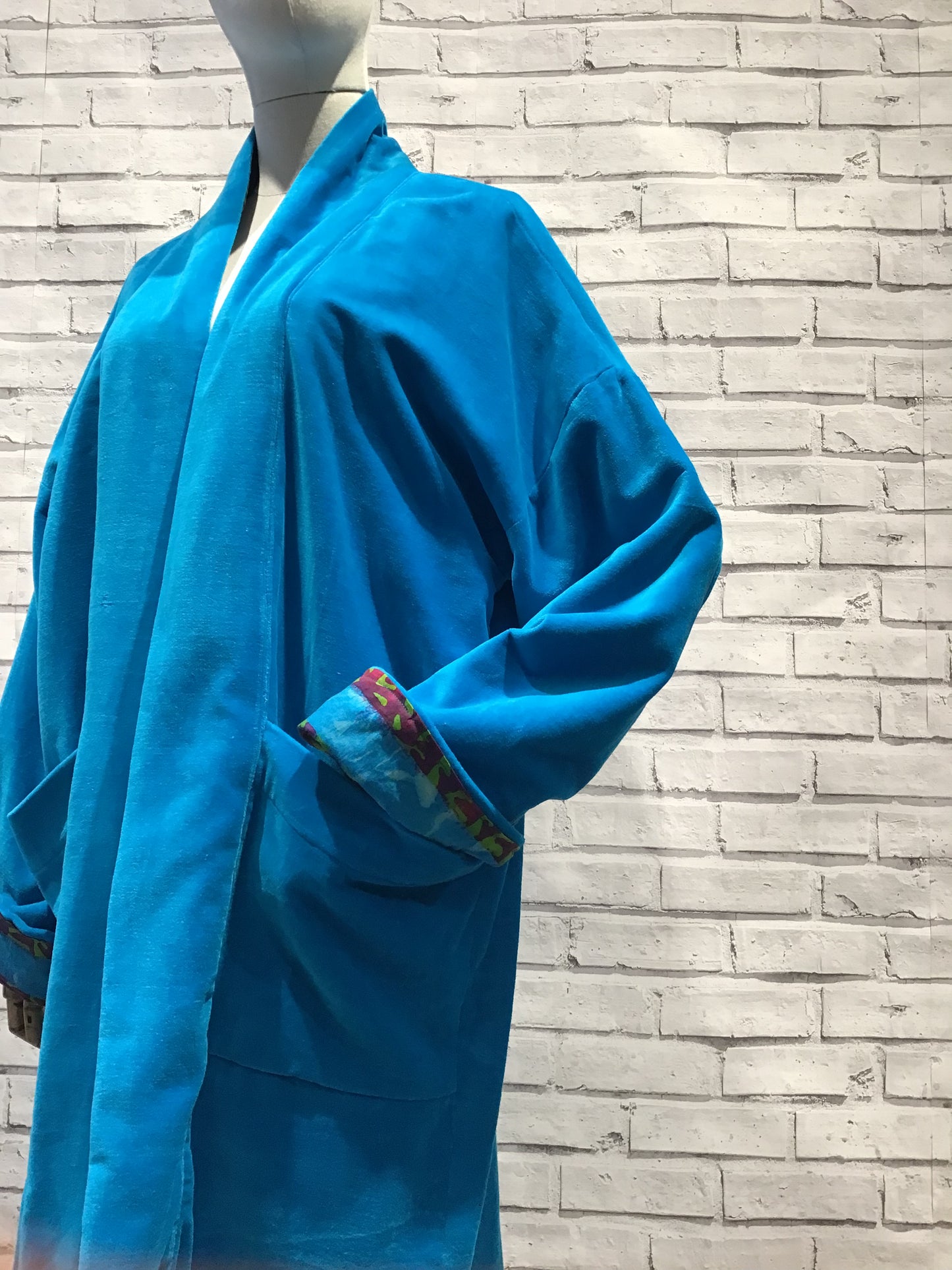 Vivid Turquoise Velvet Coat - Violet Elizabeth