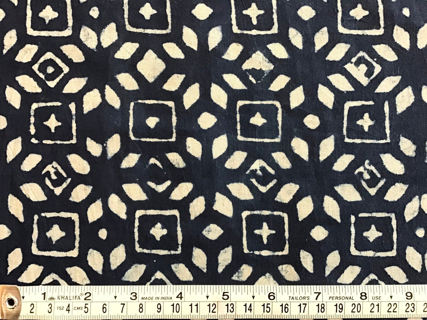 Indigo window Batik Hand Printed Pure Cotton Fabric - Violet Elizabeth - Haberdashery