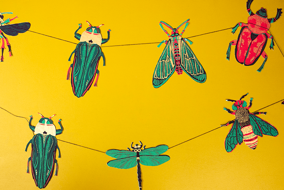 Insects Sewn Garland - Violet Elizabeth - Decor