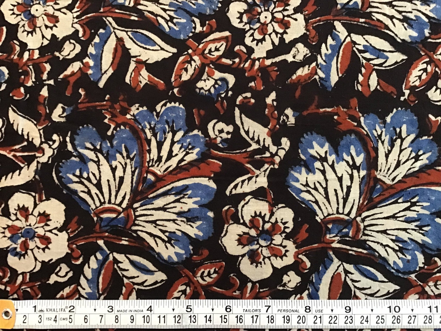 Large overall flower Block Printed Fabric - Violet Elizabeth - Haberdashery