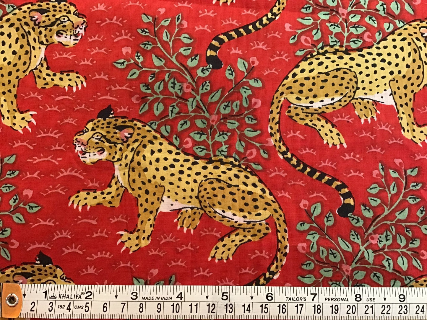 Leopard night out Screen Printed Fabric 100% Cotton - Violet Elizabeth - Haberdashery