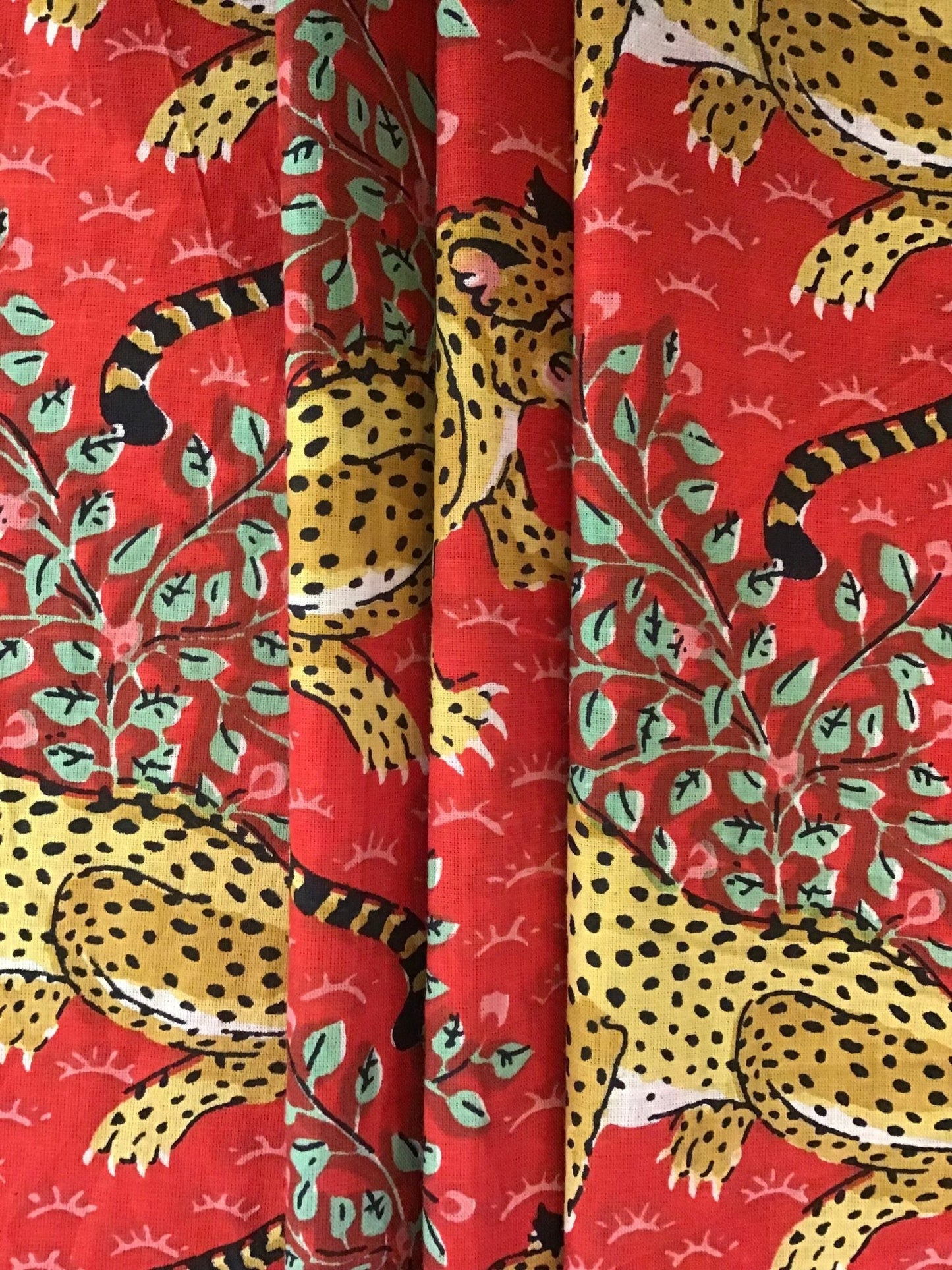 Leopard night out Screen Printed Fabric 100% Cotton - Violet Elizabeth - Haberdashery