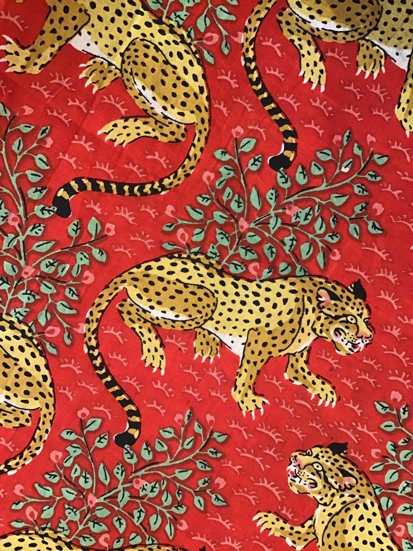 Leopard night out Screen Printed Fabric 100% Cotton - Violet Elizabeth - Haberdashery