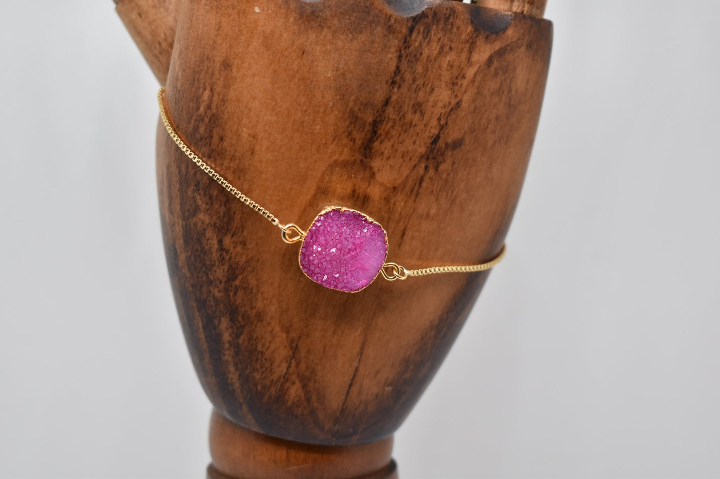 Magenta Sugar Druzy Bracelet - Violet Elizabeth - Jewellery
