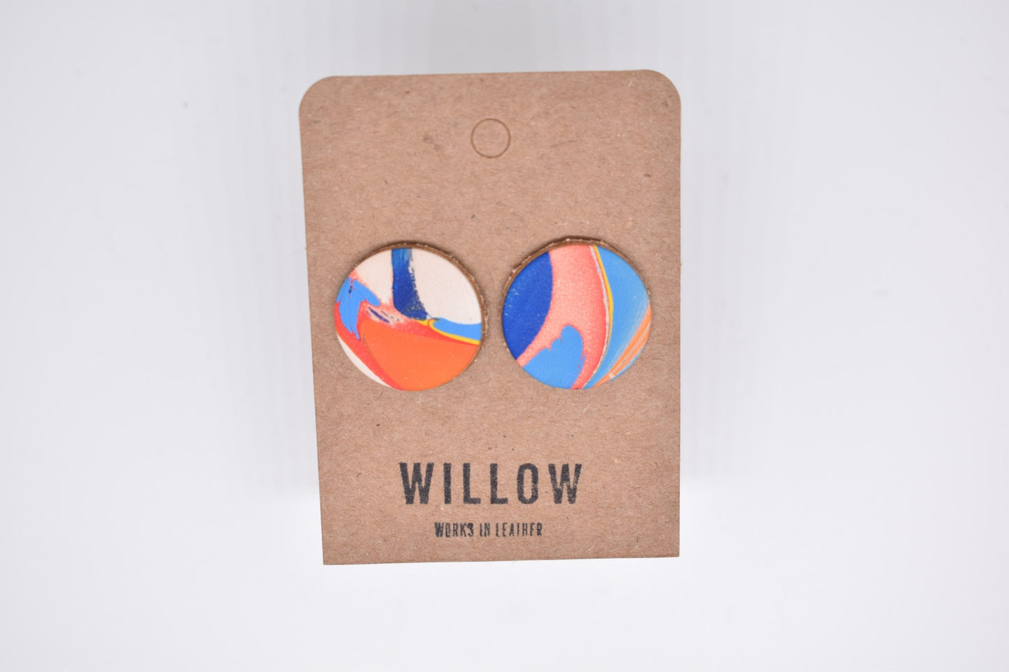 Medium Marbled Leather Earrings - Violet Elizabeth - Jewellery