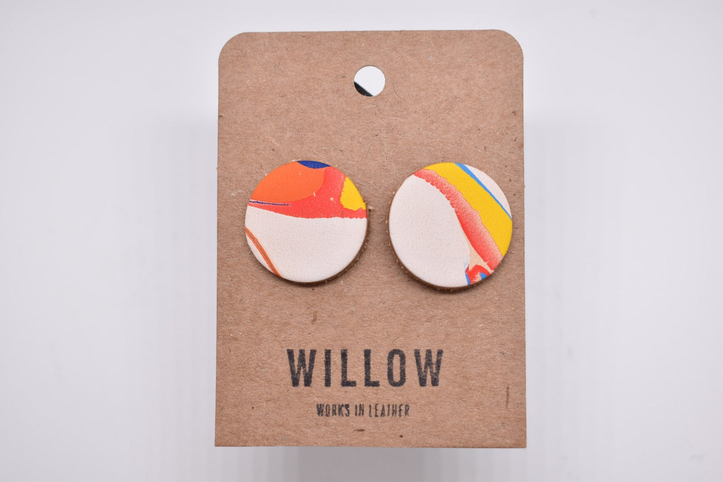 Medium Marbled Leather Earrings - Violet Elizabeth - Jewellery