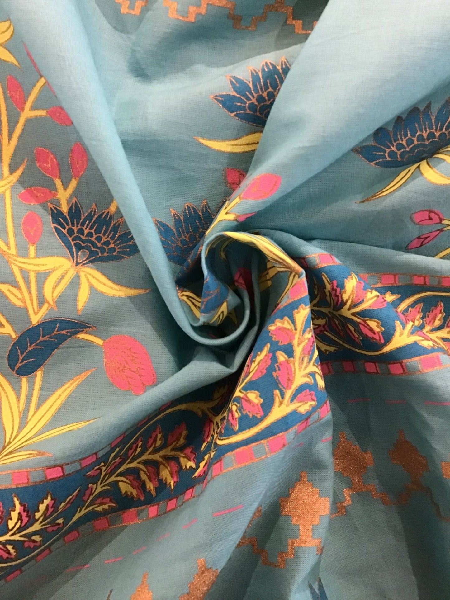 Mougal print Screen Printed Fabric 100% Cotton - Violet Elizabeth - Haberdashery
