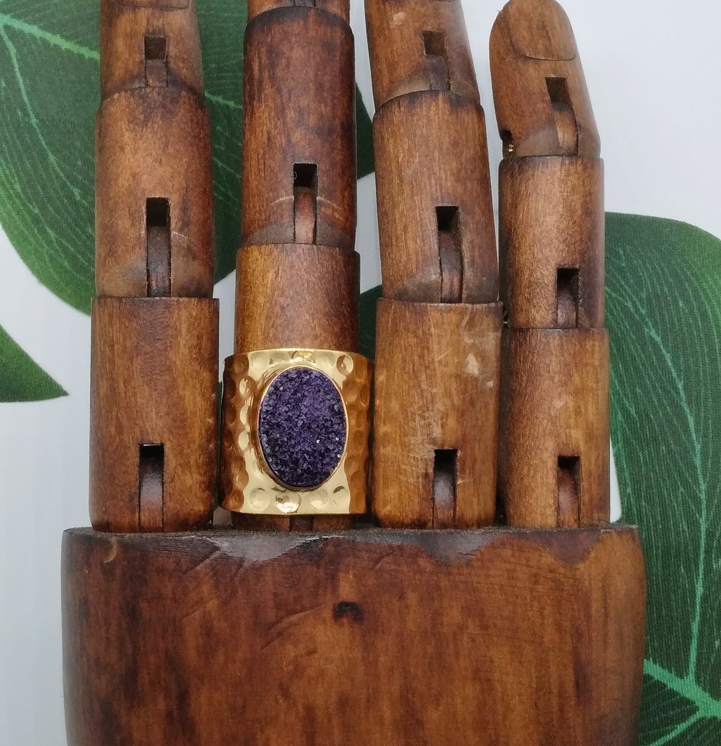 Ocean Blue Crystal Crush Agate Ring - Violet Elizabeth - Jewellery