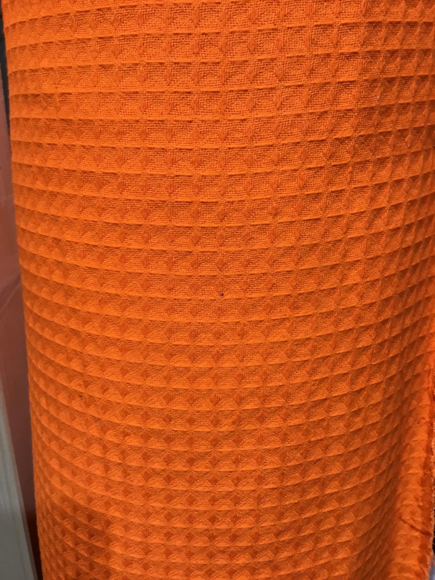 Orange Waffle hand dyed Fabric 100% Cotton - Violet Elizabeth - Haberdashery