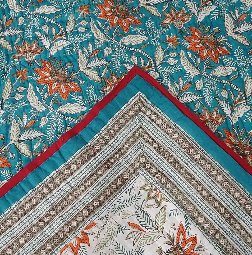 Passiflora Teal - Violet Elizabeth - Linens & Bedding