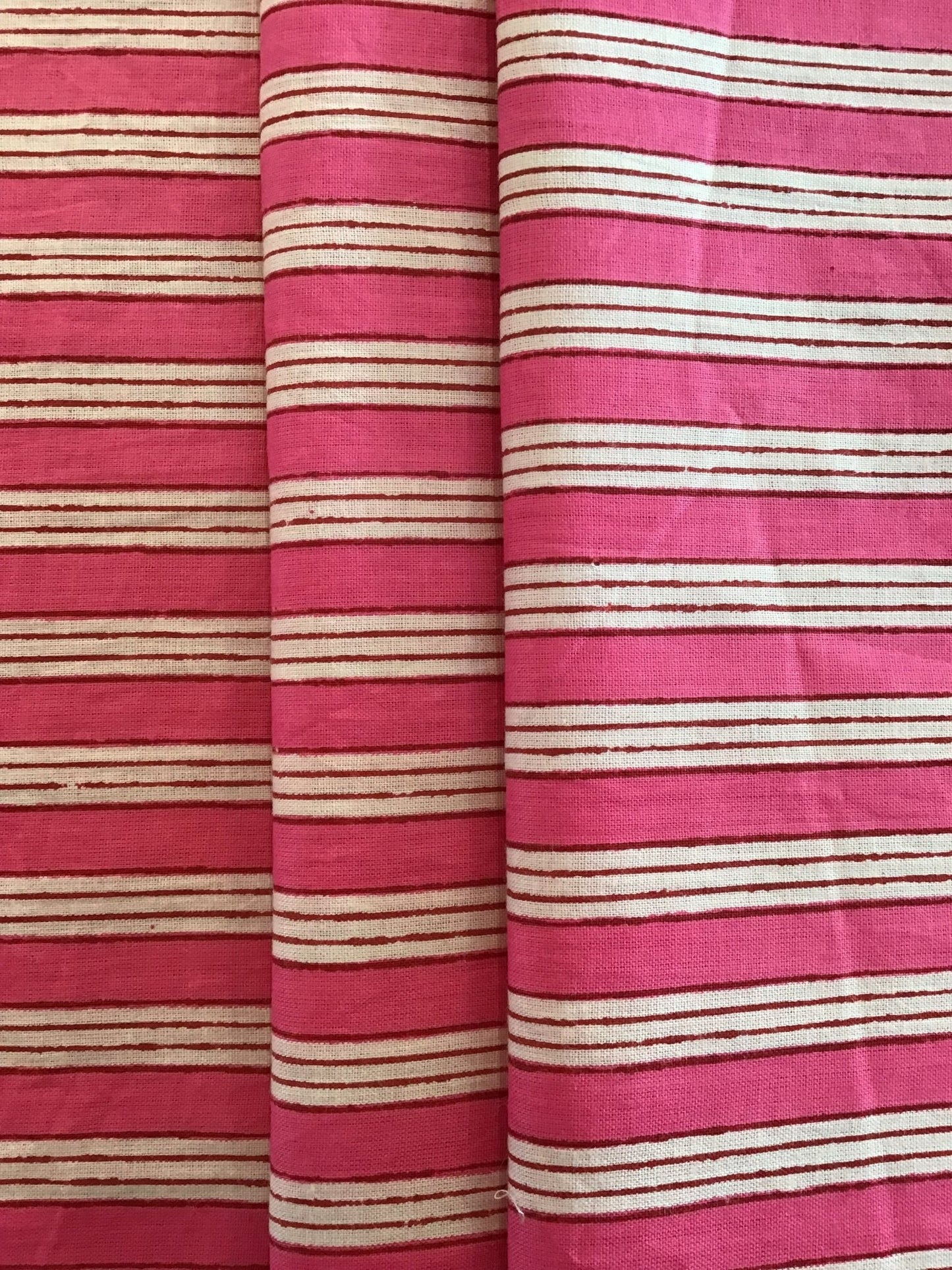 Pink & White Stripe 100% Cotton - Violet Elizabeth - Haberdashery