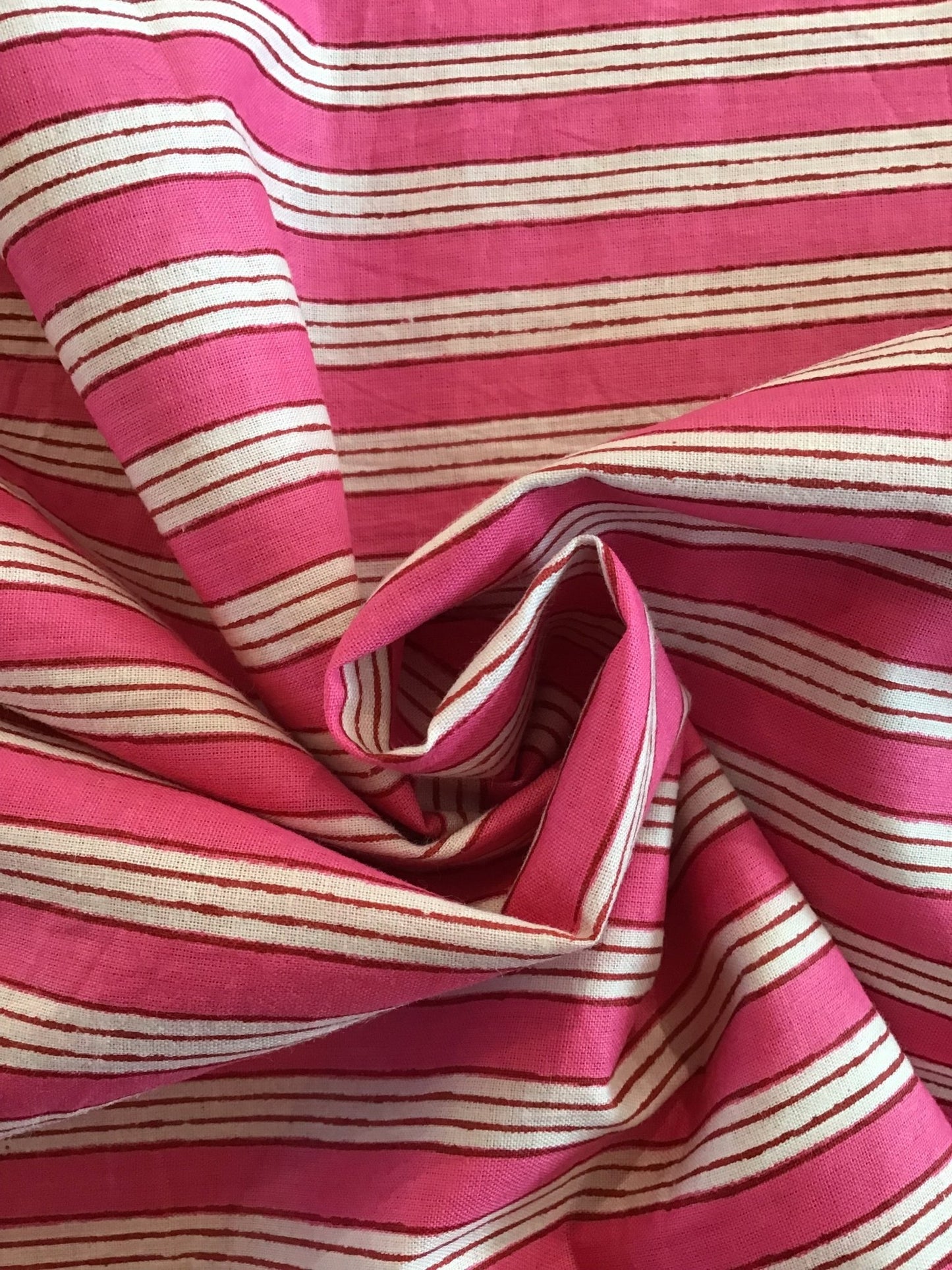 Pink & White Stripe 100% Cotton - Violet Elizabeth - Haberdashery