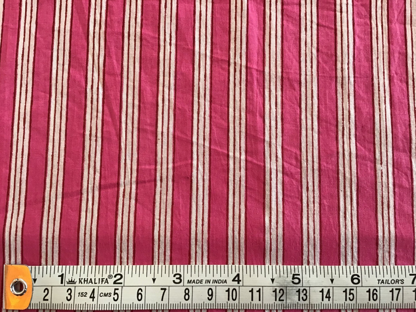 Pink & White Stripe 100% Cotton - Violet Elizabeth - Haberdashery