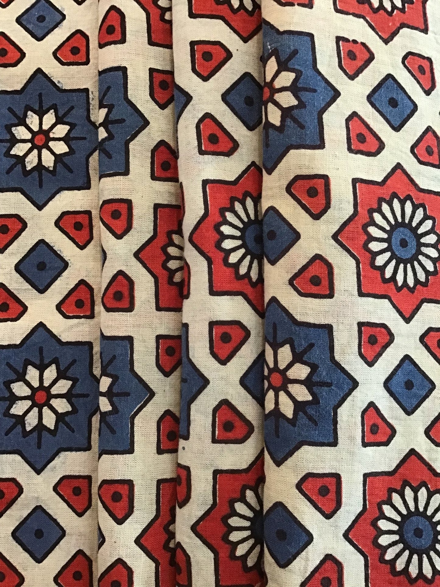 Red indigo window Batik Hand Printed Pure Cotton Fabric - Violet Elizabeth - Haberdashery