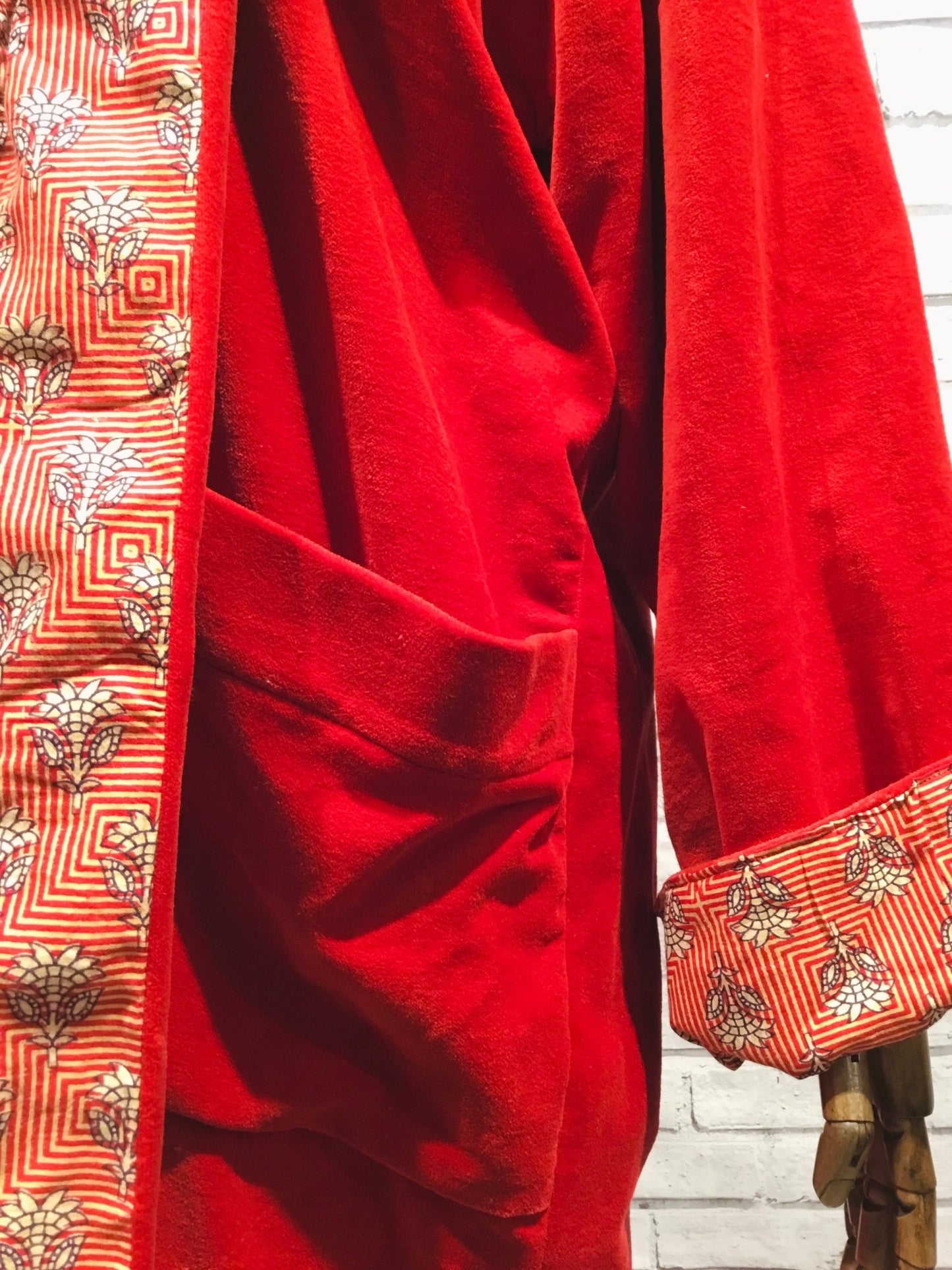 Red Lotus Velvet Coat - Violet Elizabeth - Clothing