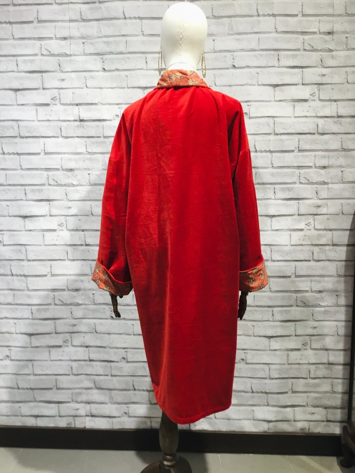 Red Lotus Velvet Coat - Violet Elizabeth - Clothing