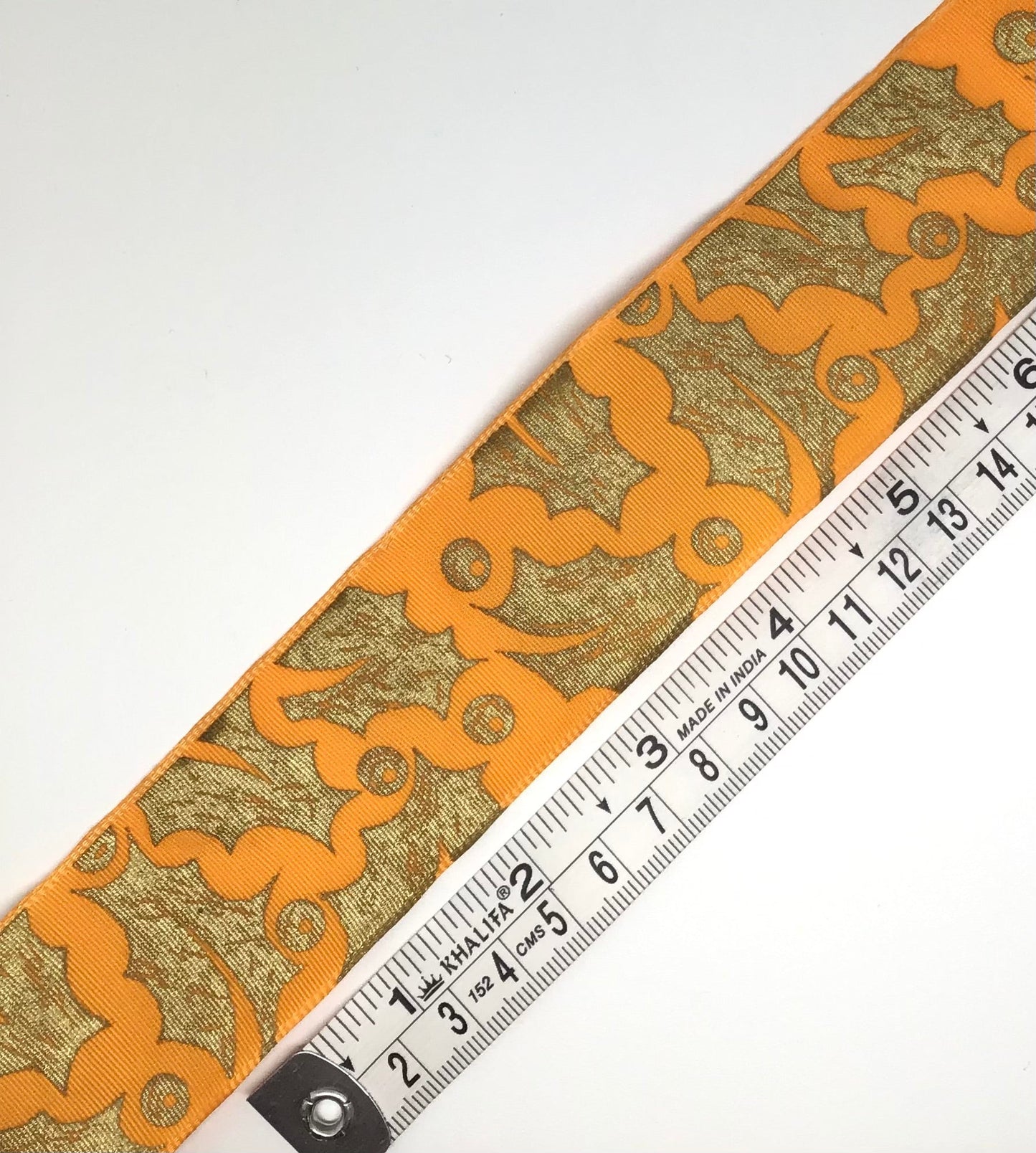 Ribbon yellow & gold leaves 40mm - Violet Elizabeth - Haberdashery
