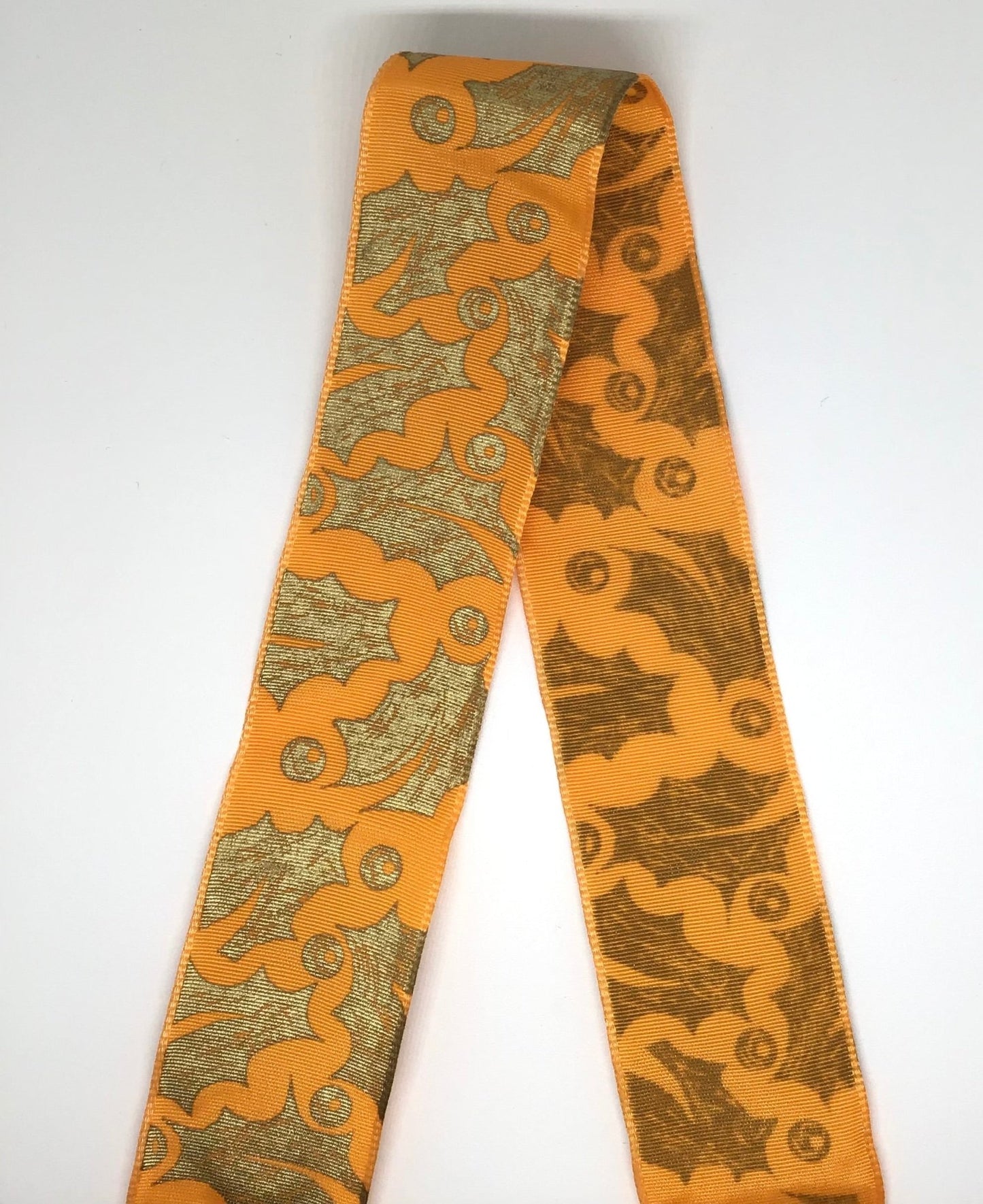 Ribbon yellow & gold leaves 40mm - Violet Elizabeth - Haberdashery