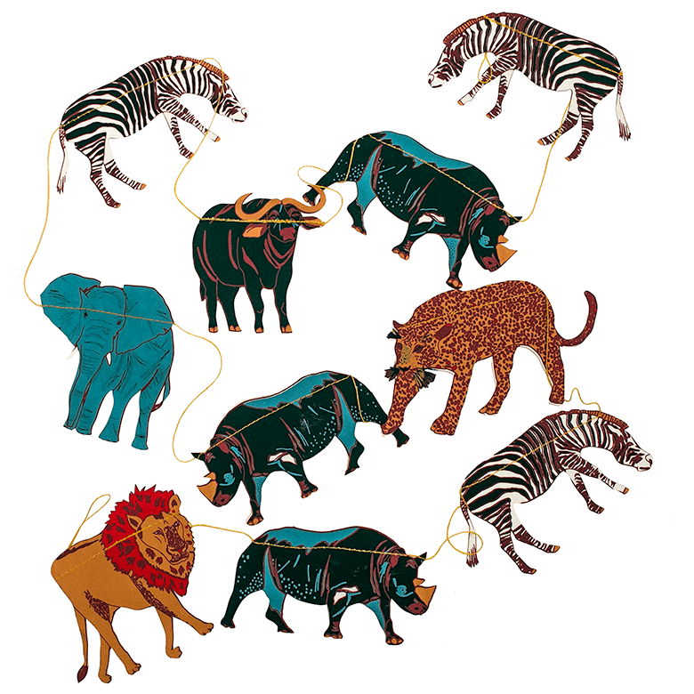 Safari Animals Sewn Garland - Violet Elizabeth - Decor