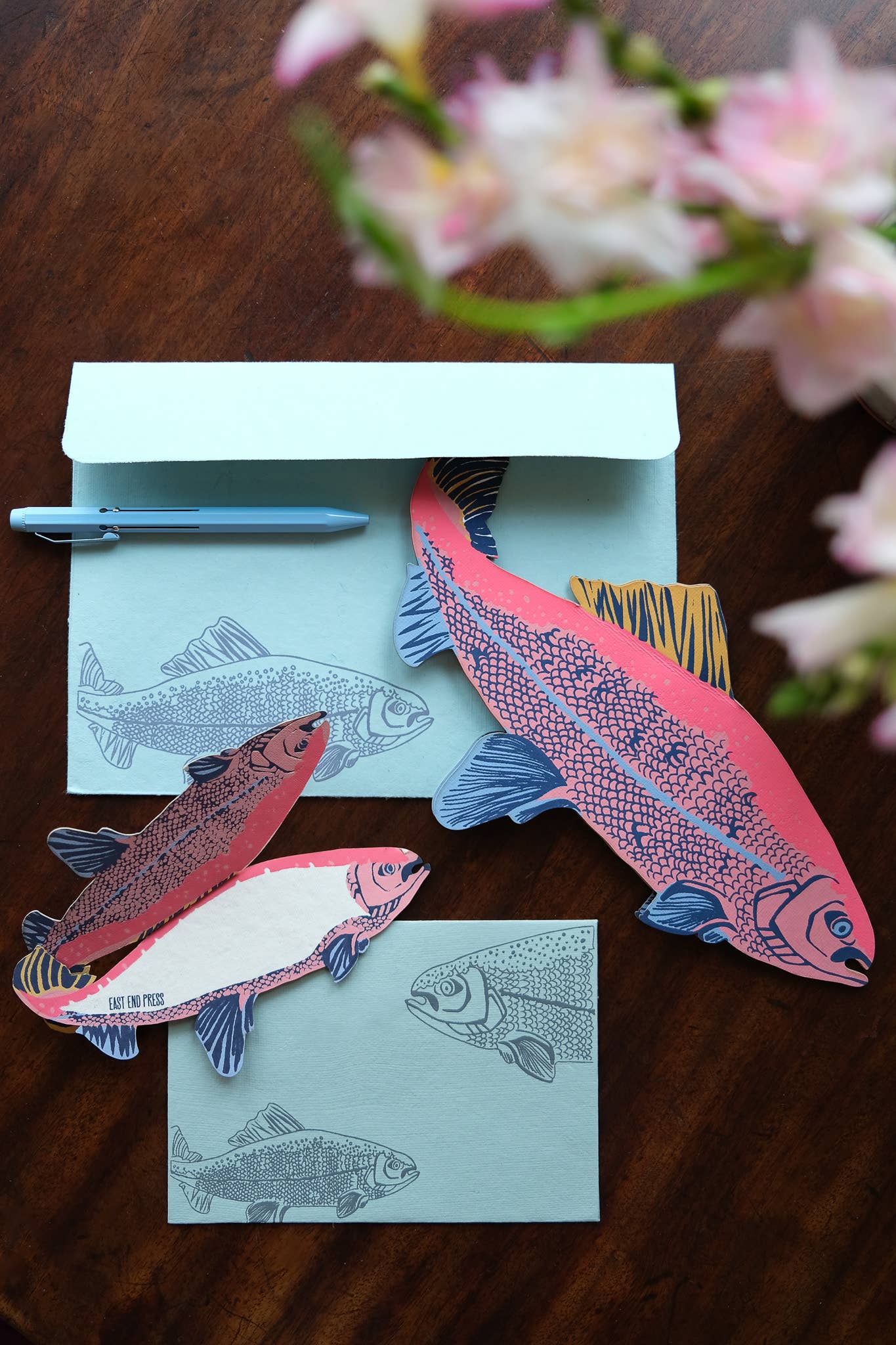 Salmon Greeting Card - Violet Elizabeth - Gift Cards