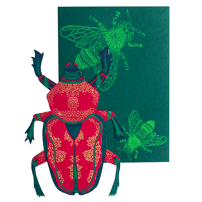 Scarab Beetle Greeting Card - Violet Elizabeth - Gift Cards