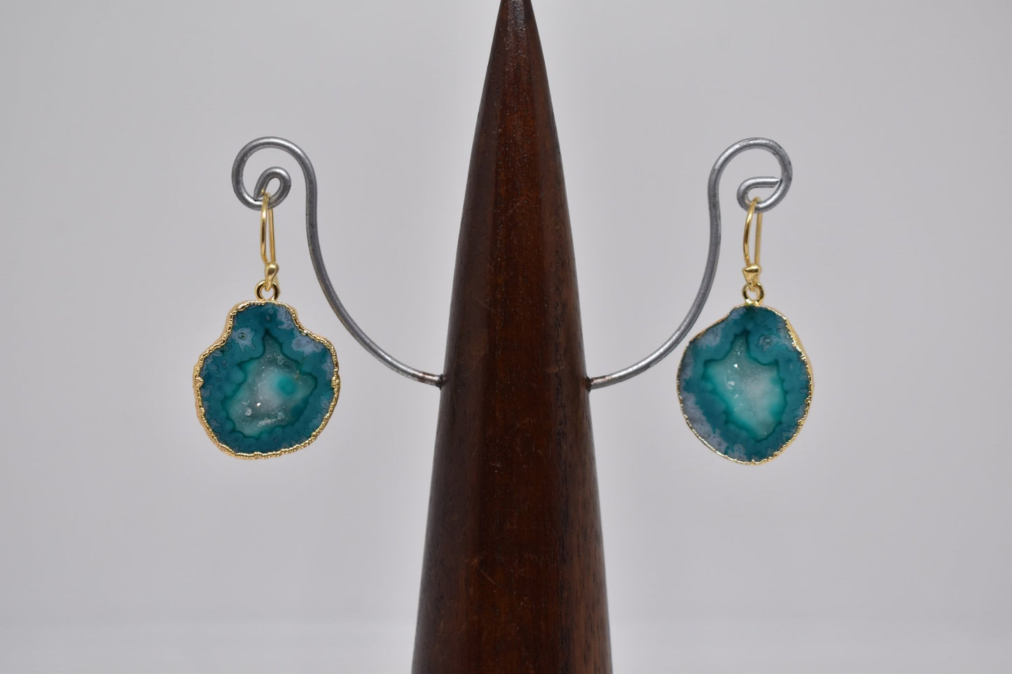 Sea Green Geode Druzy Earrings - Violet Elizabeth - Jewellery