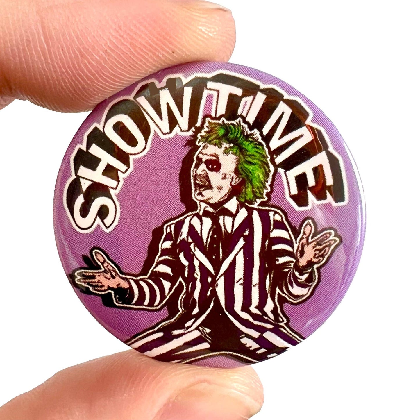 Show Time 1980s Film Inspired Button Pin Badge - Violet Elizabeth -