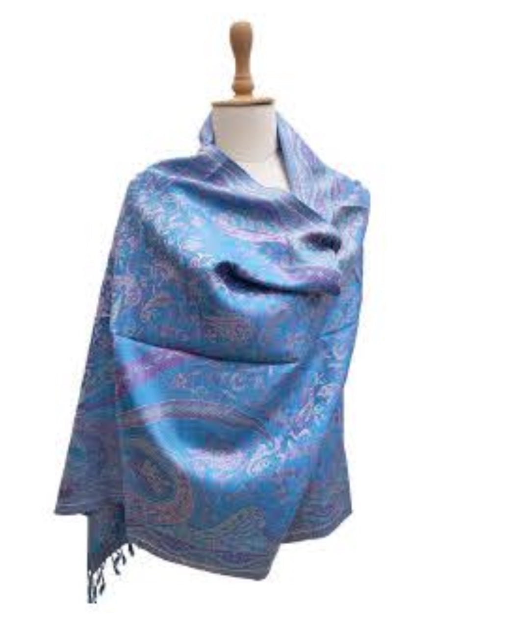 Silk Anique Jamavar Hand Woven stole 13 - Violet Elizabeth - Apparel & Accessories