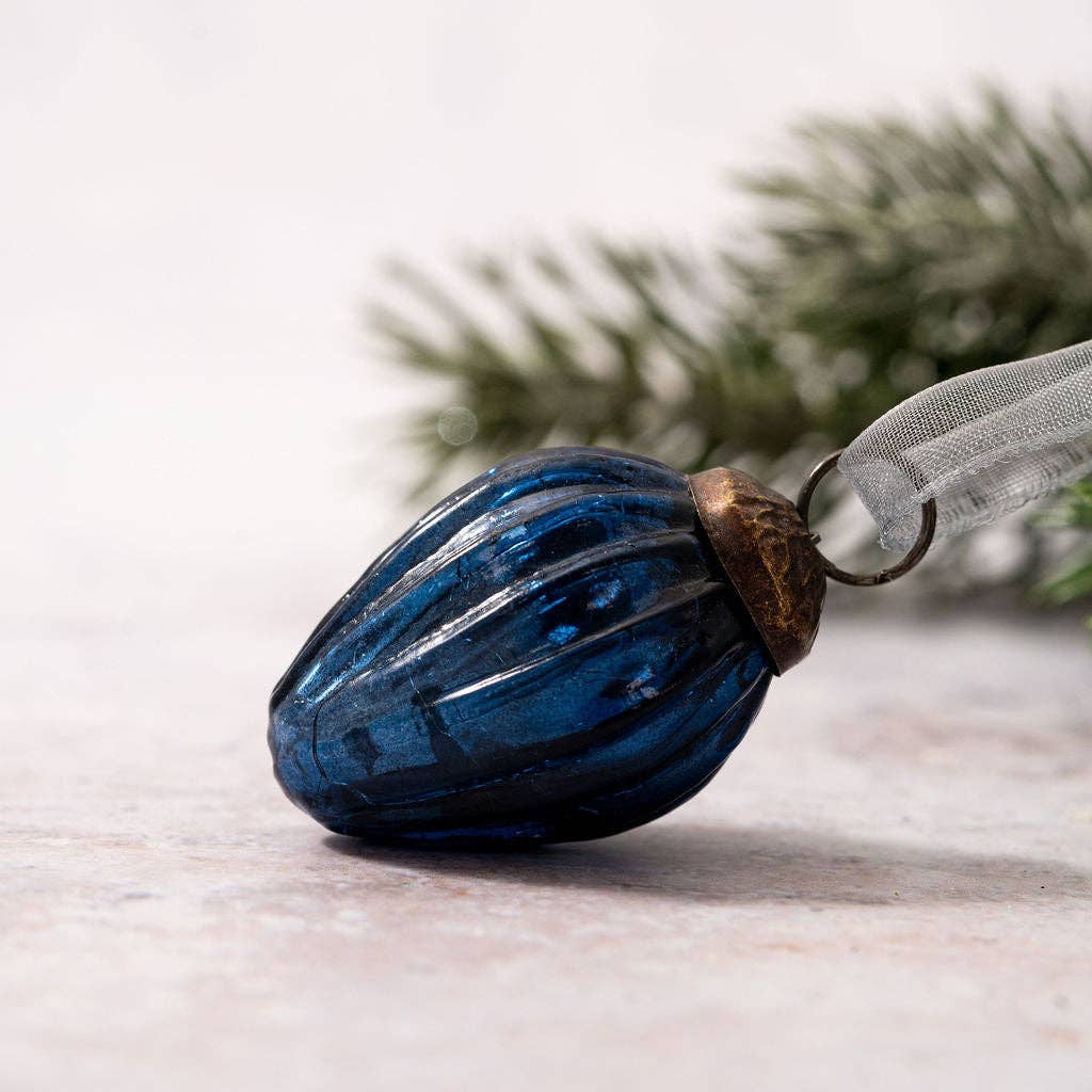 Small 1" Old Navy Crackle Glass Pinecones - Violet Elizabeth - Christmas Decorations