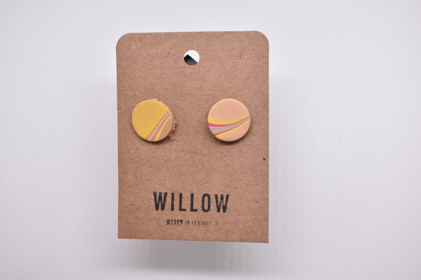 Small Marbled Leather Earrings - Violet Elizabeth - Jewellery