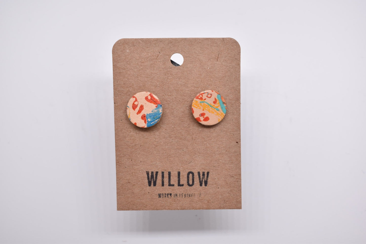 Small Marbled Leather Earrings - Violet Elizabeth - Jewellery
